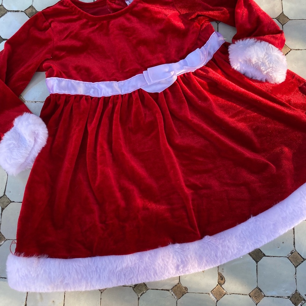 Baby Essentials Festive Red and White Holiday Dress